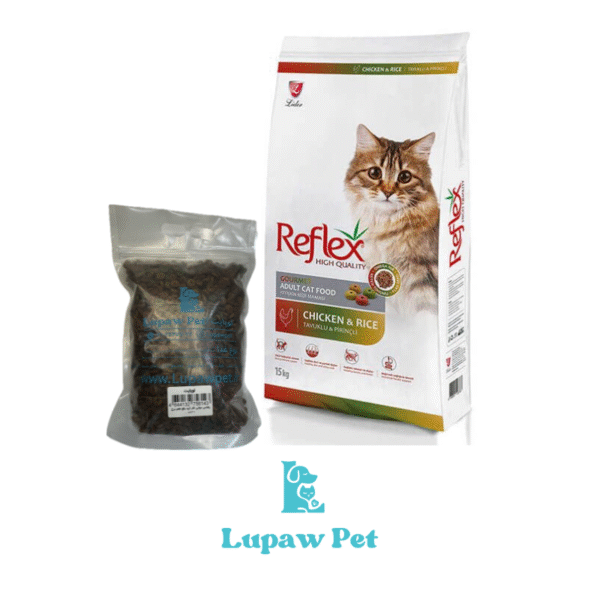 غذای خشک گربه بالغ رفلکس مولتی کالر ۱ کیلو | طعم مرغ و برنج