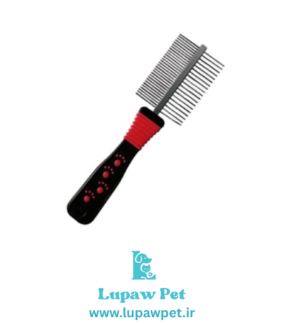 شانه دو طرفه گره‌ باز کن استیل مخصوص سگ و گربه