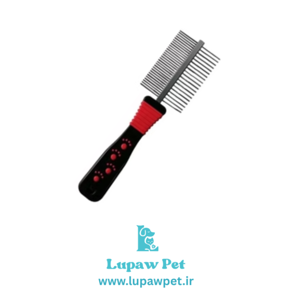 شانه دو طرفه گره‌ باز کن استیل مخصوص سگ و گربه